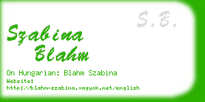 szabina blahm business card